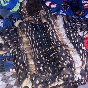 Supreme Puffer Jacket - Black and Cream